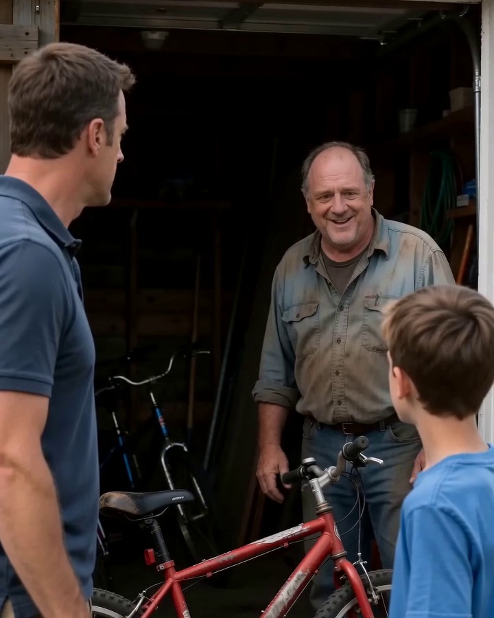 Noah Recognized His Missing Red Bicycle Outside a Neighbor’s Garage — Then the Door Opened and Revealed Rows of Bikes Hidden Inside